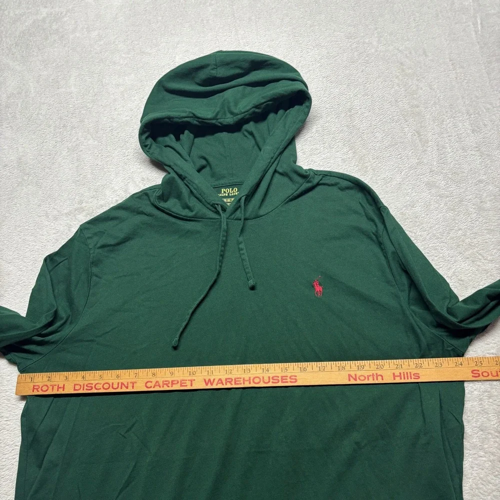 Polo Ralph Lauren‎ Mens XL Green Long Sleeve Hooded T-Shirt Pony Logo